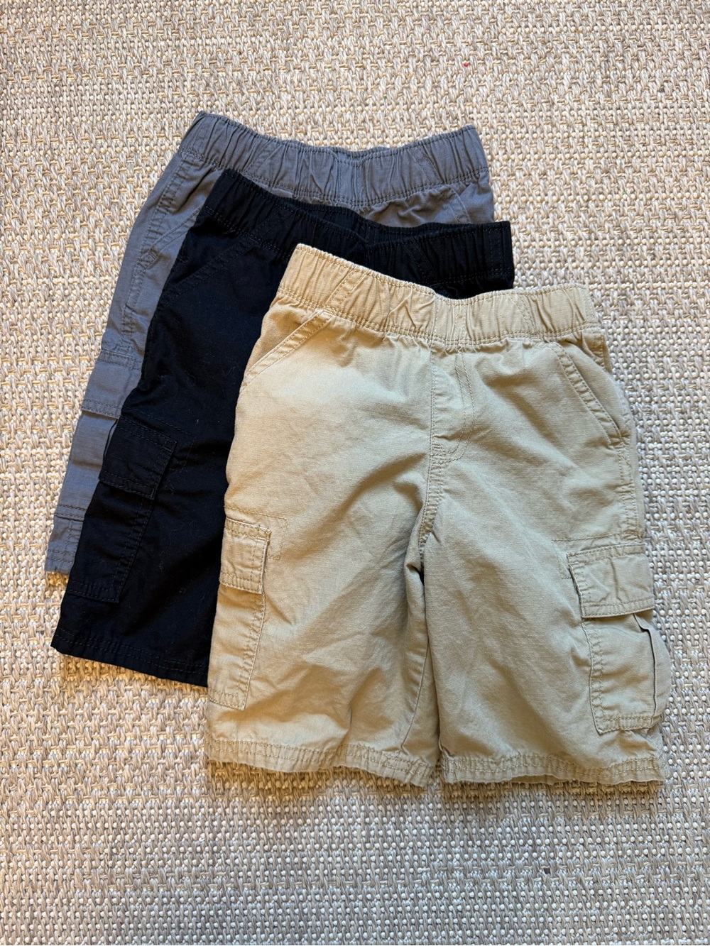 The Children's Place Elastic Waist Shorts - Gray, Black and Tan 5T